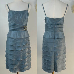 Vintage Womens Y2K Fairy Babydoll Dress Size 16 Ruffled Beaded Whimsical Hoco